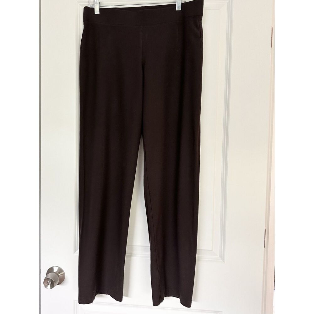 Eileen Fisher Pants Women's Med Brown Stretch Pull-On Straight Leg Knit USA Made
